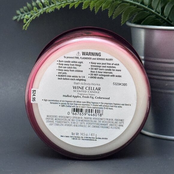 BBW Wine Cellar Bath & Body Works 3 Wick Candle - Picture 9 of 10